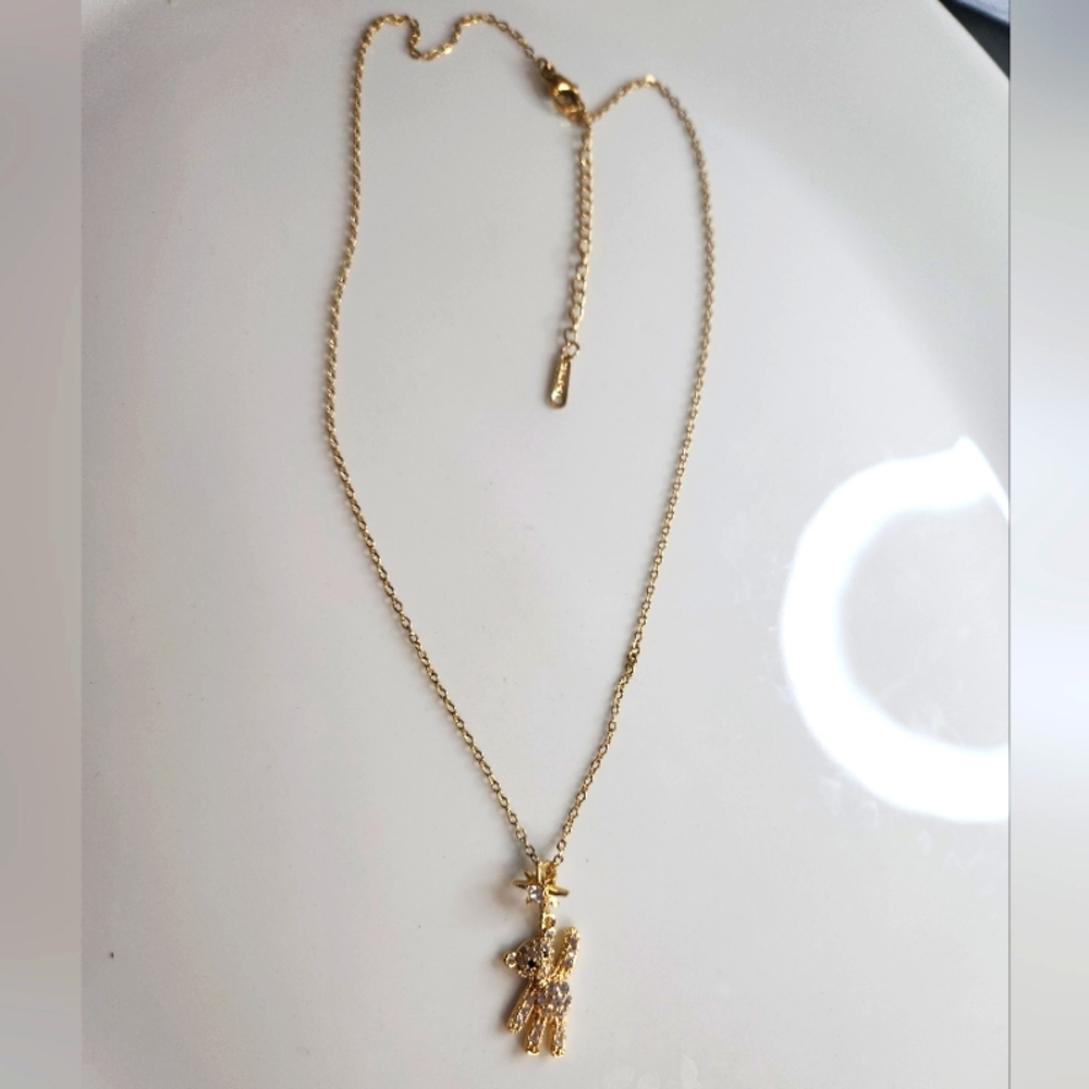 Gold plate over stainless steel cute Brear 😍 Necklace